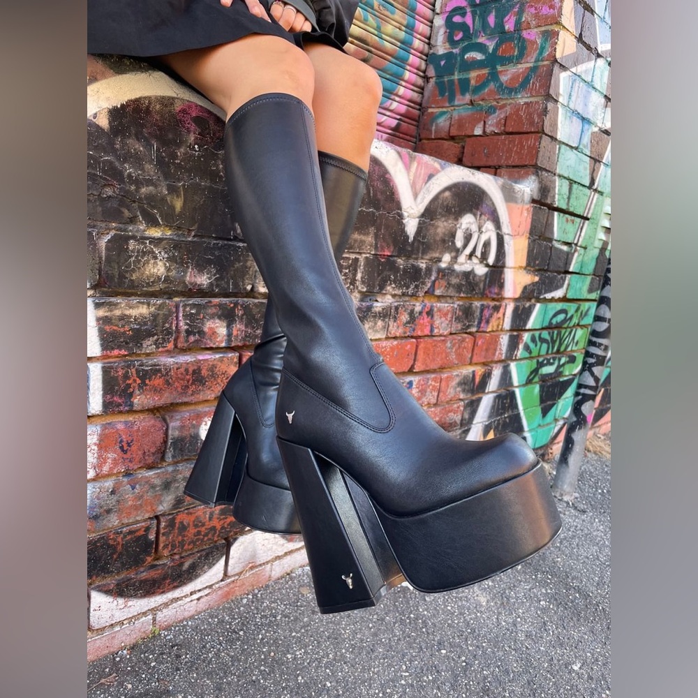 Windsor Smith Black Platform Boots